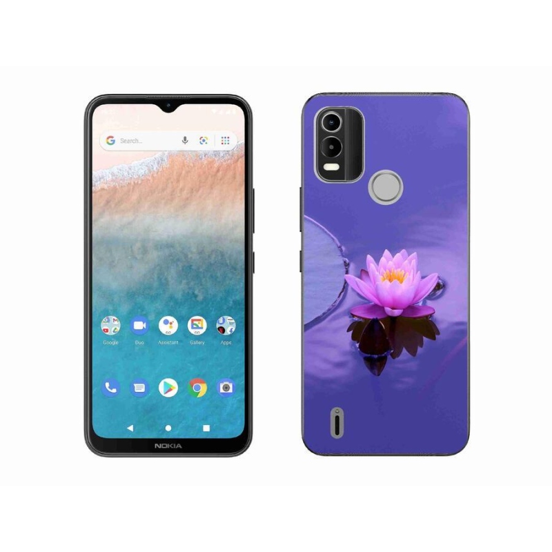 Gél tok mmCase mobiltelefonhoz Nokia C21 Plus - virág a felszínen