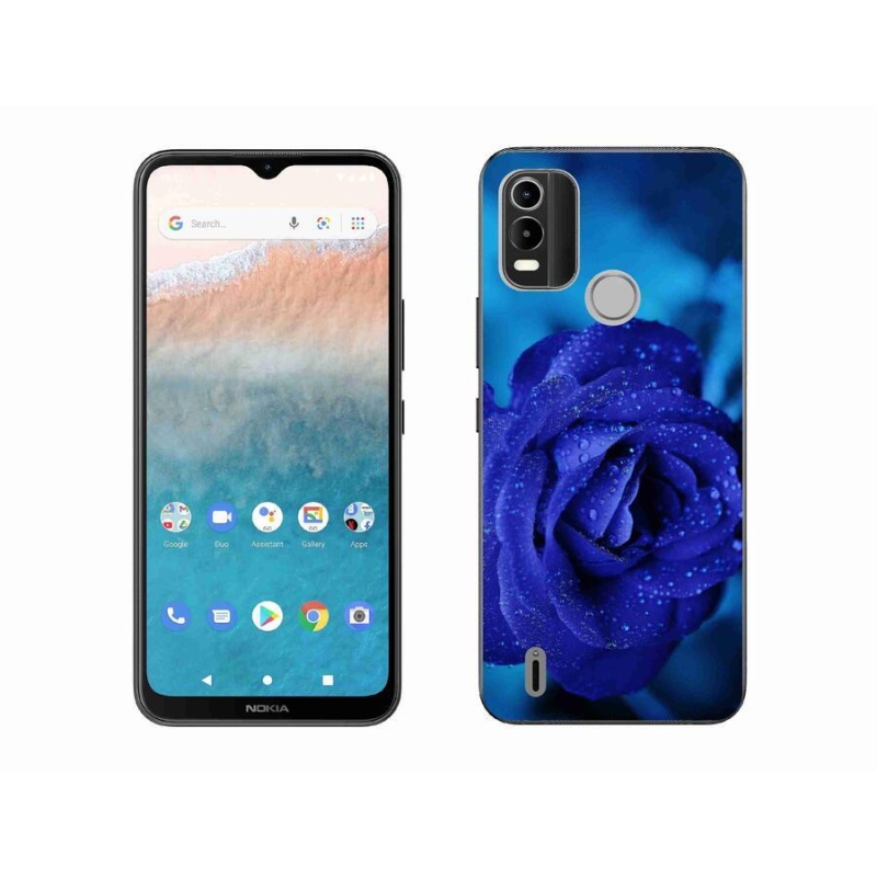 Gél tok mmCase mobiltelefonhoz Nokia C21 Plus - kék rózsa