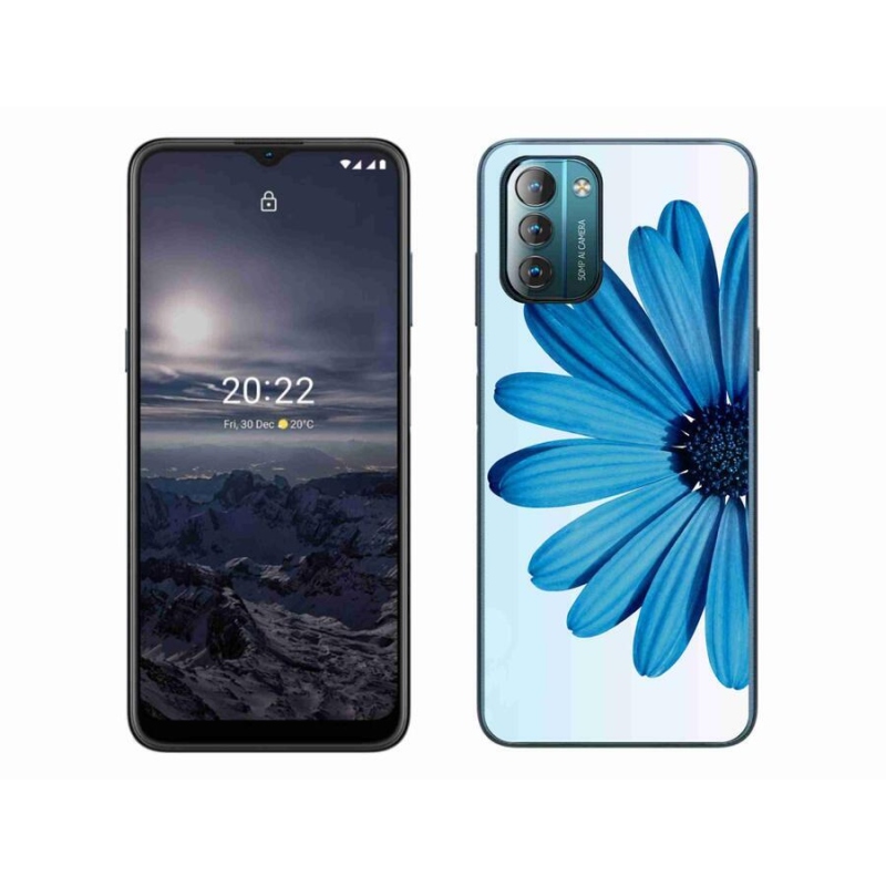 Gél tok mmCase mobiltelefonhoz Nokia G11/G21 - kék margaréta