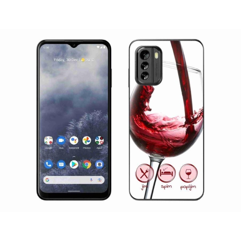 Gél tok mmCase mobiltelefonhoz Nokia G60 5G - borospohár piros