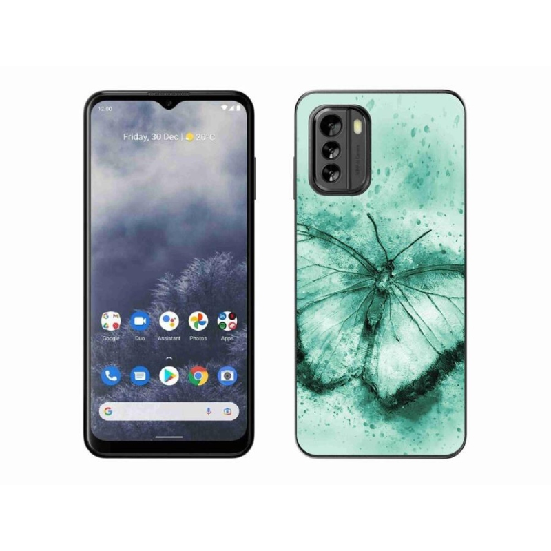 Gél tok mmCase a Nokia G60 5G készülékhez - zöld pillangó