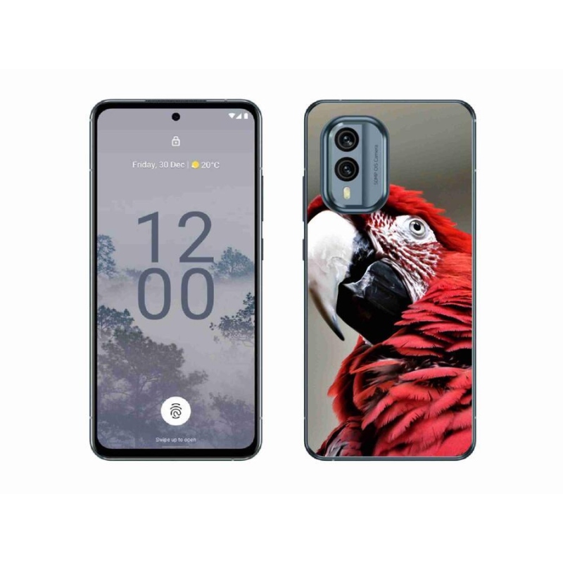 Gél tok mmCase a Nokia X30 5G készülékhez - papagáj ara piros