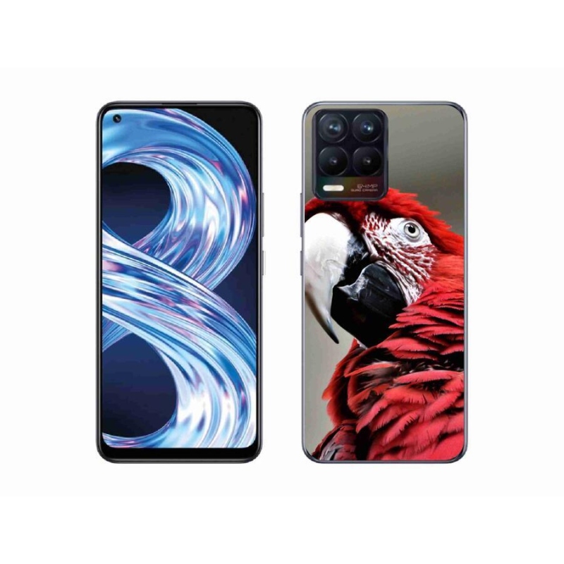 Gél tok mmCase a Realme 8 4G készülékhez - papagáj ara piros