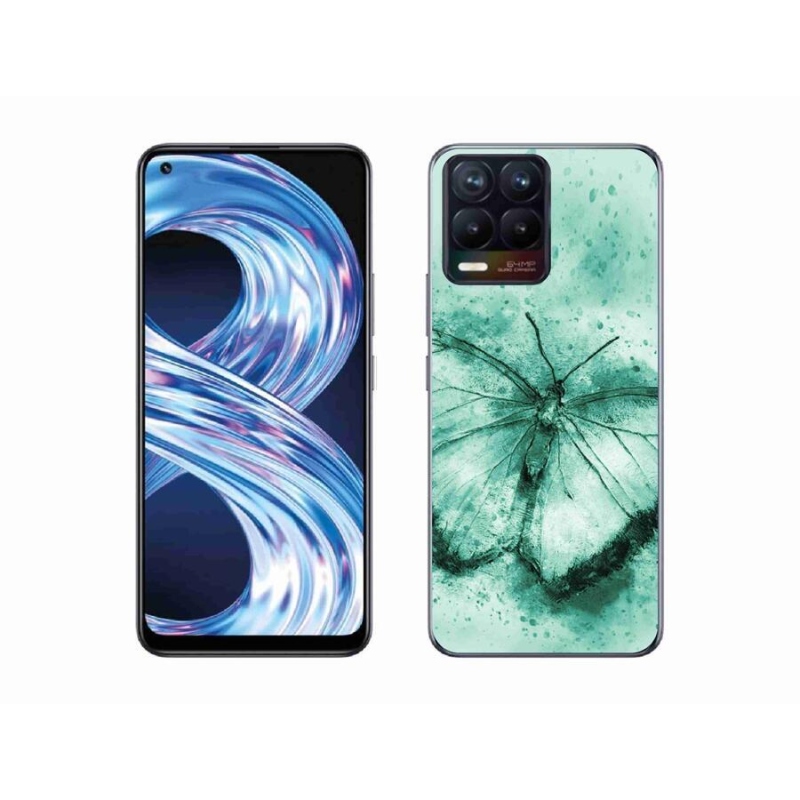 Gél tok mmCase a Realme 8 4G-hez - zöld pillangó