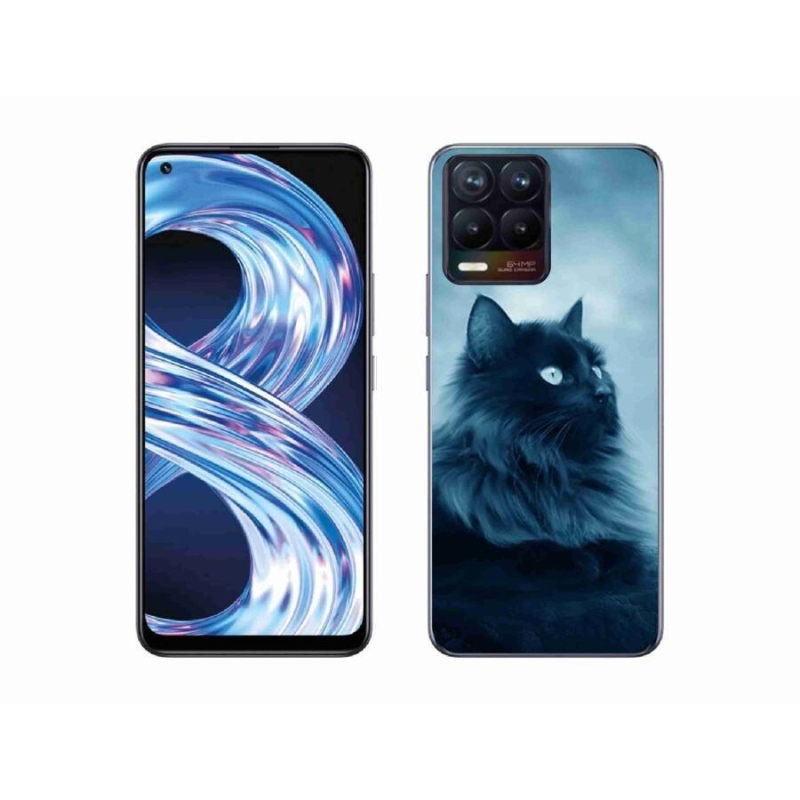Gél tok mmCase a Realme 8 Pro-hoz - fekete macska 1