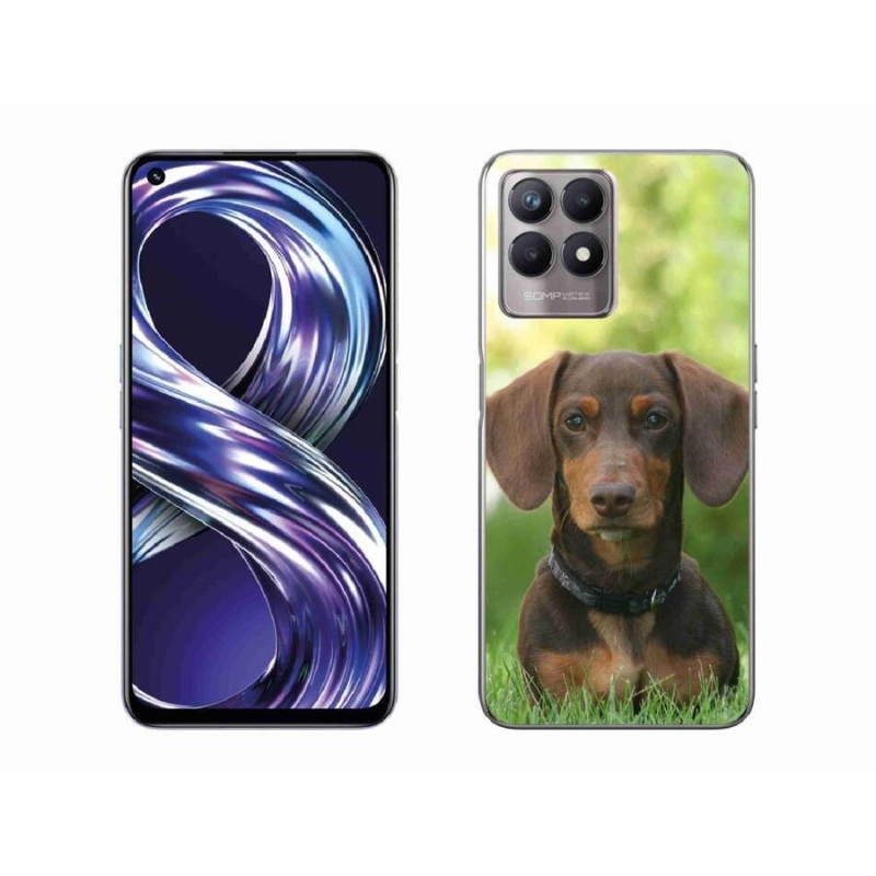 Gél tok mmCase mobiltelefonhoz Realme 8i - barna tacskó