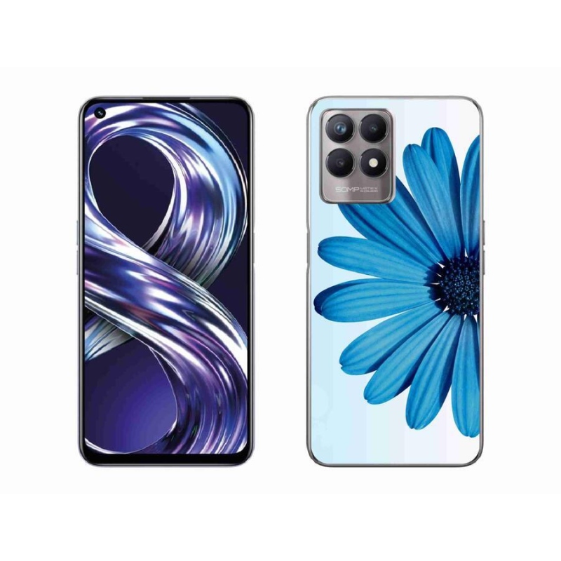 Gél tok mmCase mobilhoz Realme 8i - kék margaréta