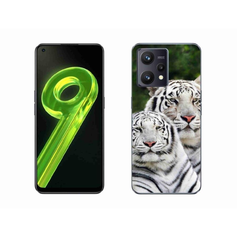 Gél tok mmCase a Realme 9 4G készülékhez - fehér tigrisek
