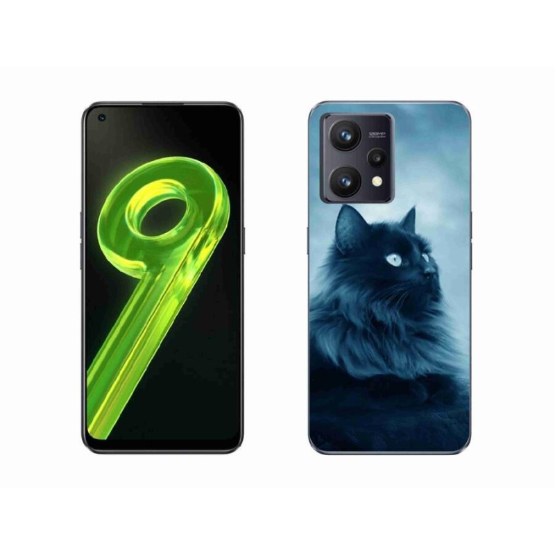 Gél tok mmCase a Realme 9 4G készülékhez - fekete macska 1