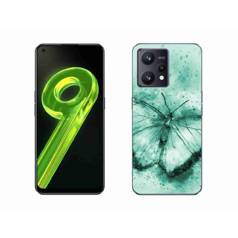 Gél tok mmCase a Realme 9 4G készülékhez - zöld pillangó