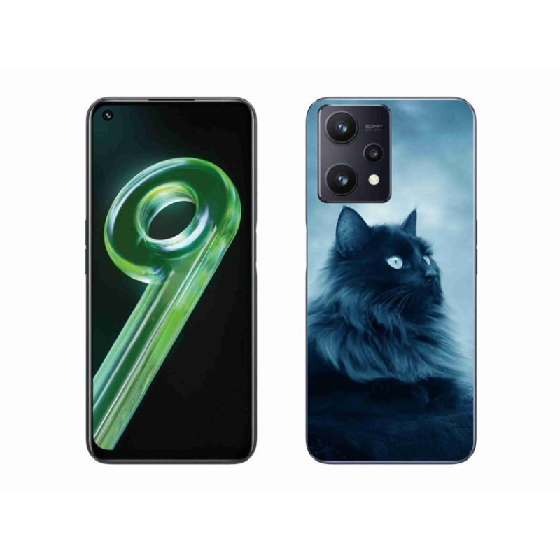 Gél tok mmCase a Realme 9 5G készülékhez - fekete macska 1