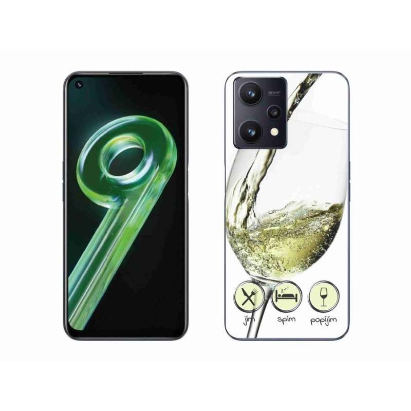 Gél tok mmCase mobilhoz Realme 9 5G - borospohár fehér