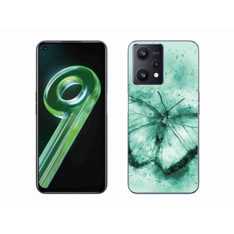 Gél tok mmCase a Realme 9 5G készülékhez - zöld pillangó