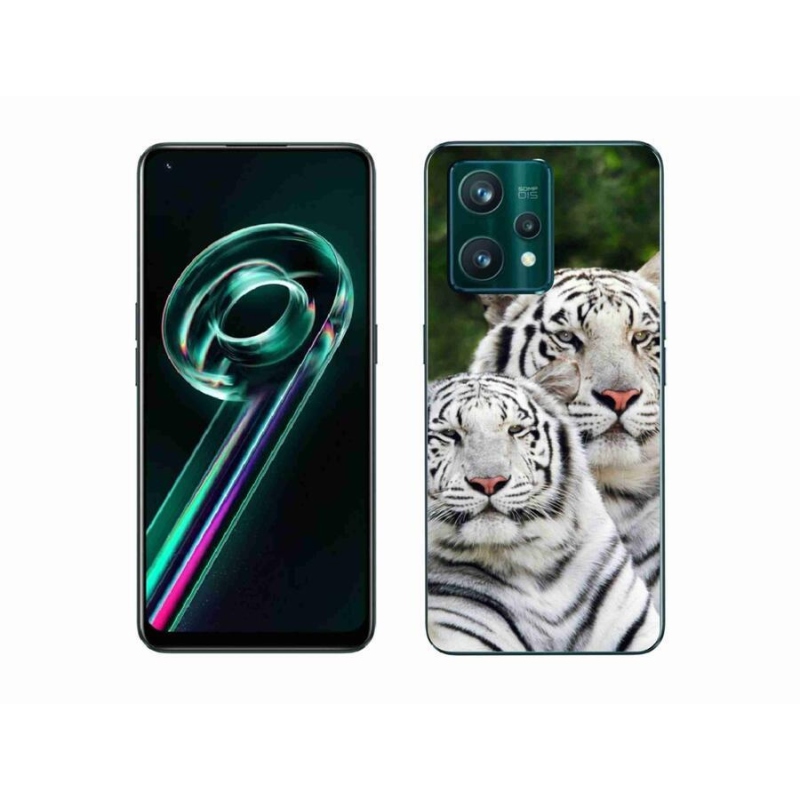 Gél tok mmCase a Realme 9 Pro+ 5G készülékhez - fehér tigrisek