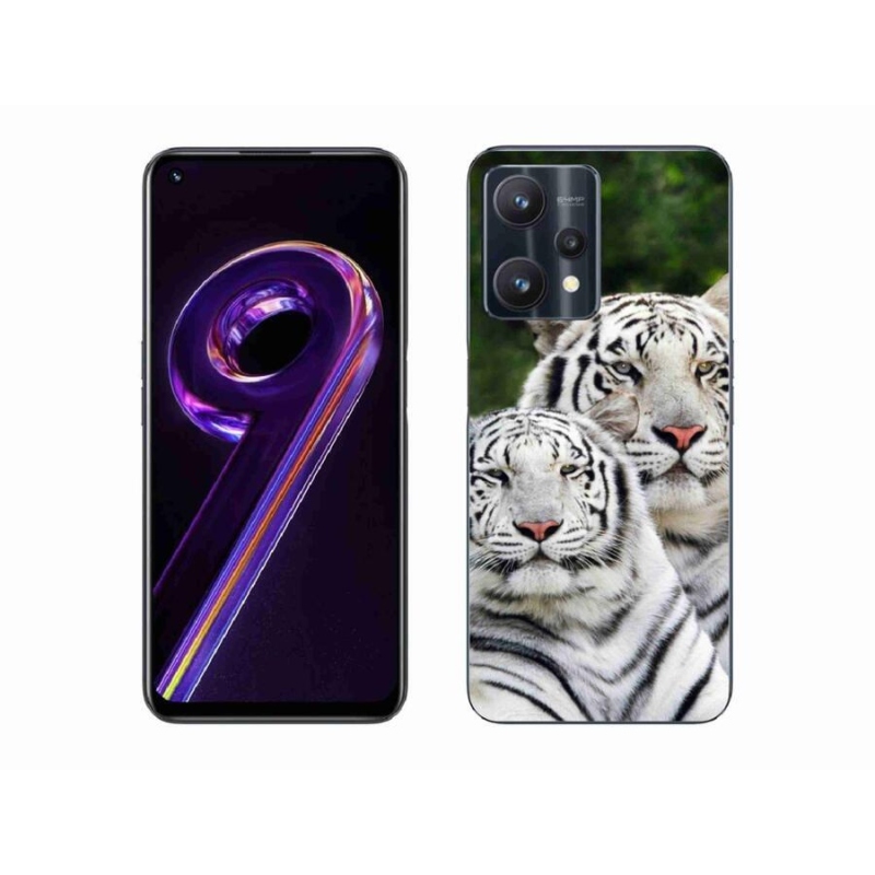 Gél tok mmCase a Realme 9 Pro 5G készülékhez - fehér tigrisek