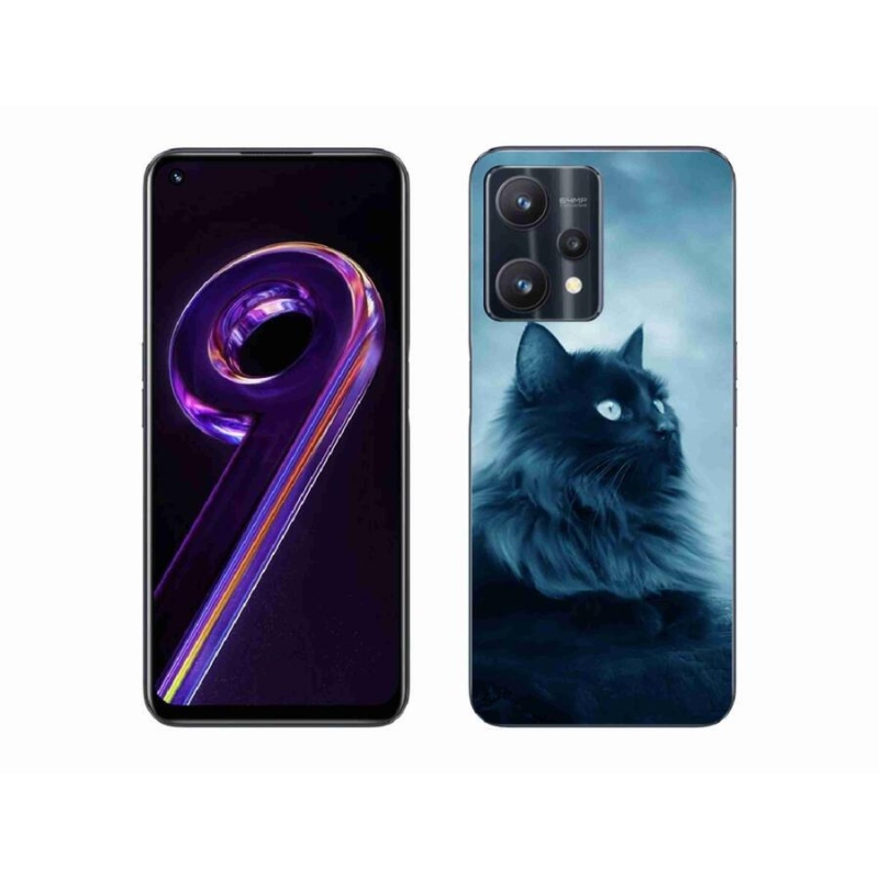 Gél tok mmCase a Realme 9 Pro 5G készülékhez - fekete macska 1