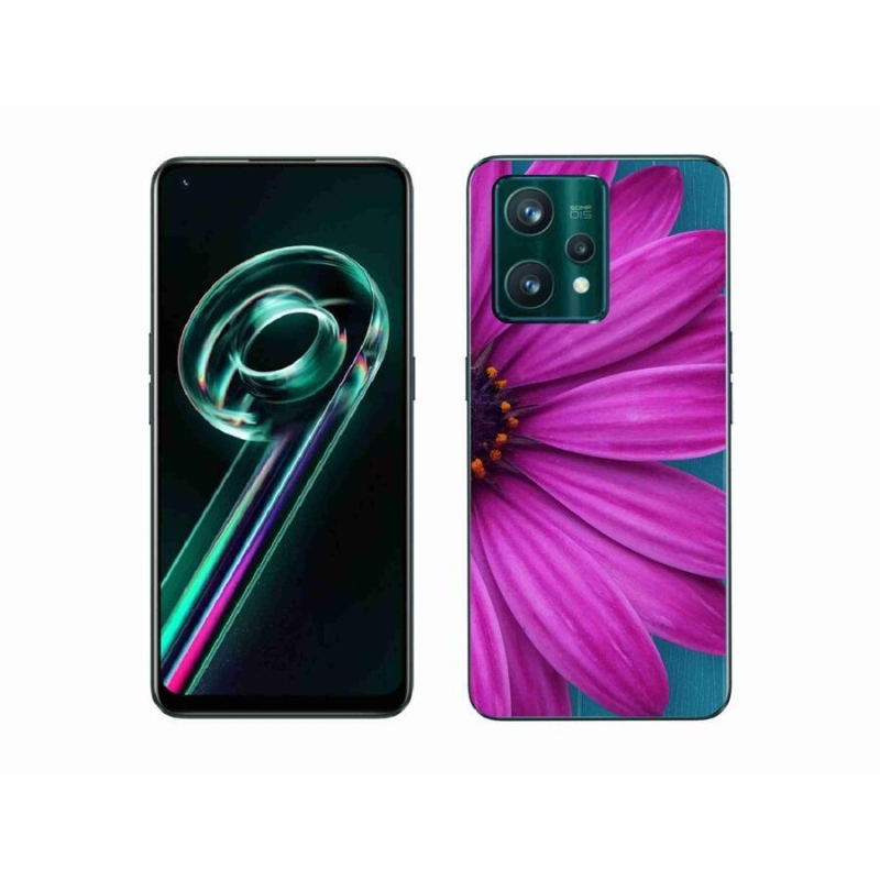 Gél tok mmCase a Realme 9 Pro+ 5G készülékhez - lila margarétás színű