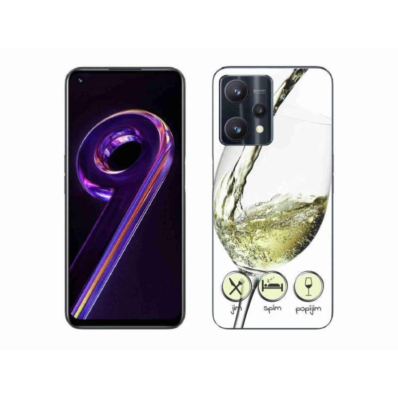Gél tok mmCase mobilhoz Realme 9 Pro 5G - borospohár fehér