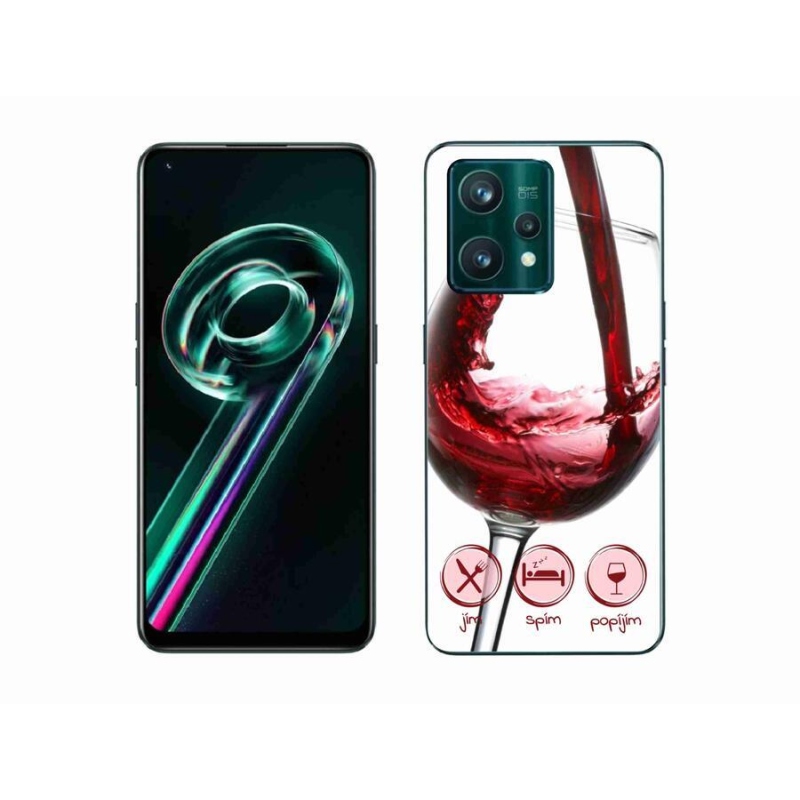 Gél tok mmCase mobilhoz Realme 9 Pro+ 5G - borospohár piros
