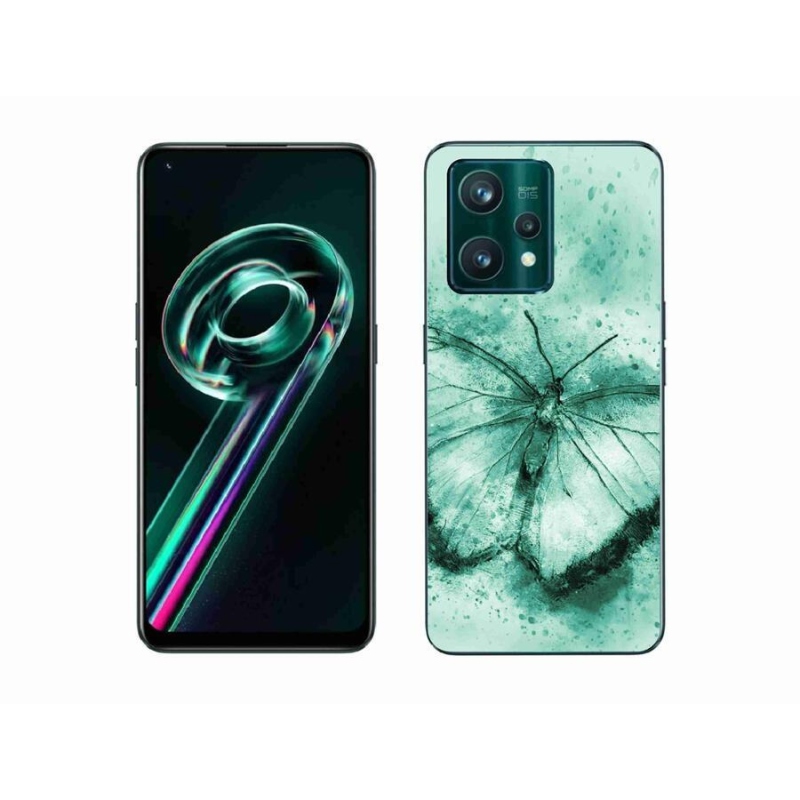 Gél tok mmCase a Realme 9 Pro+ 5G készülékhez - zöld pillangó