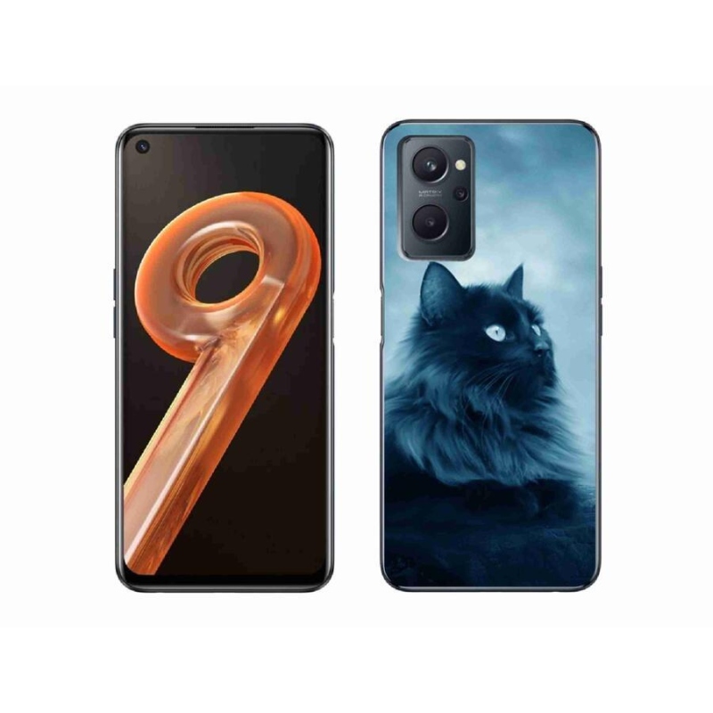 Gél tok mmCase mobilhoz Realme 9i - fekete macska 1