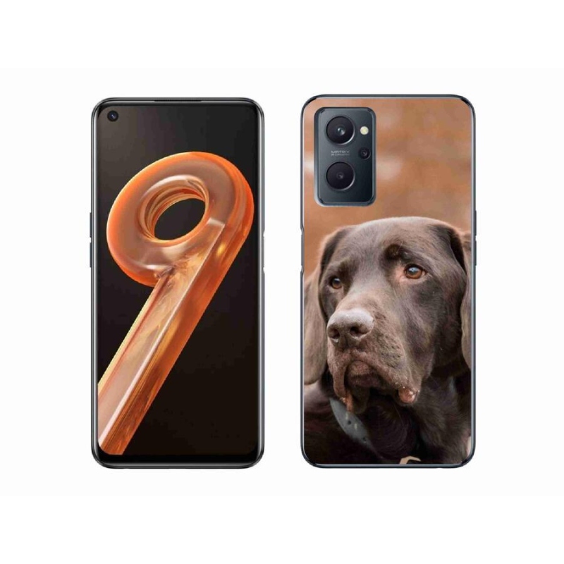Gél tok mmCase mobiltelefonhoz Realme 9i - barna labrador