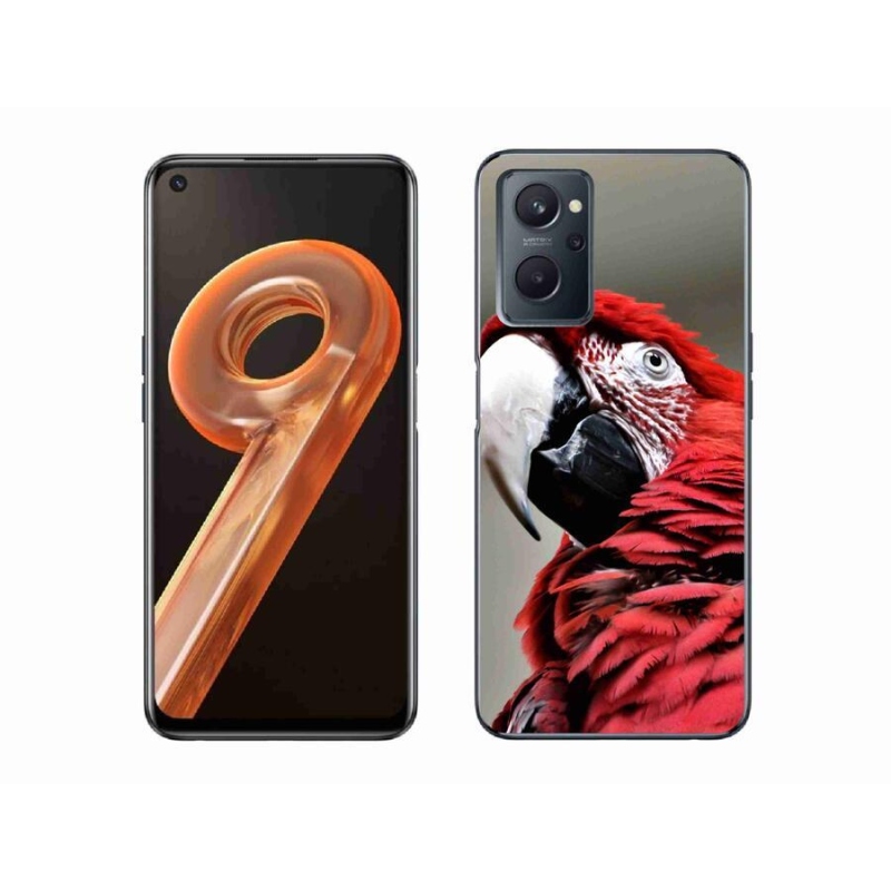 Gél tok mmCase mobilhoz Realme 9i - papagáj ara piros
