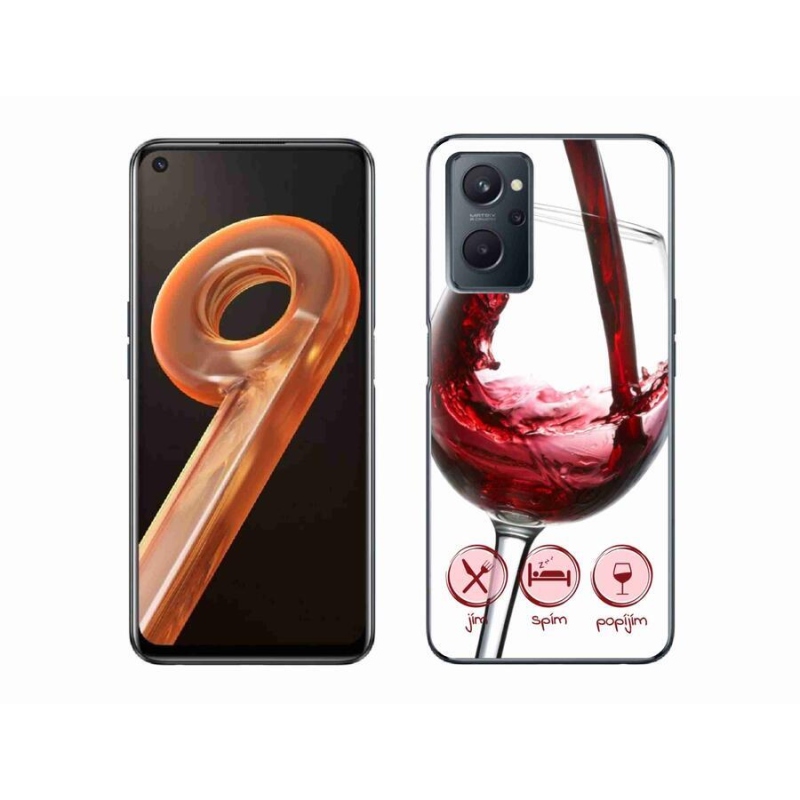Gél tok mmCase mobilhoz Realme 9i - borospohár piros