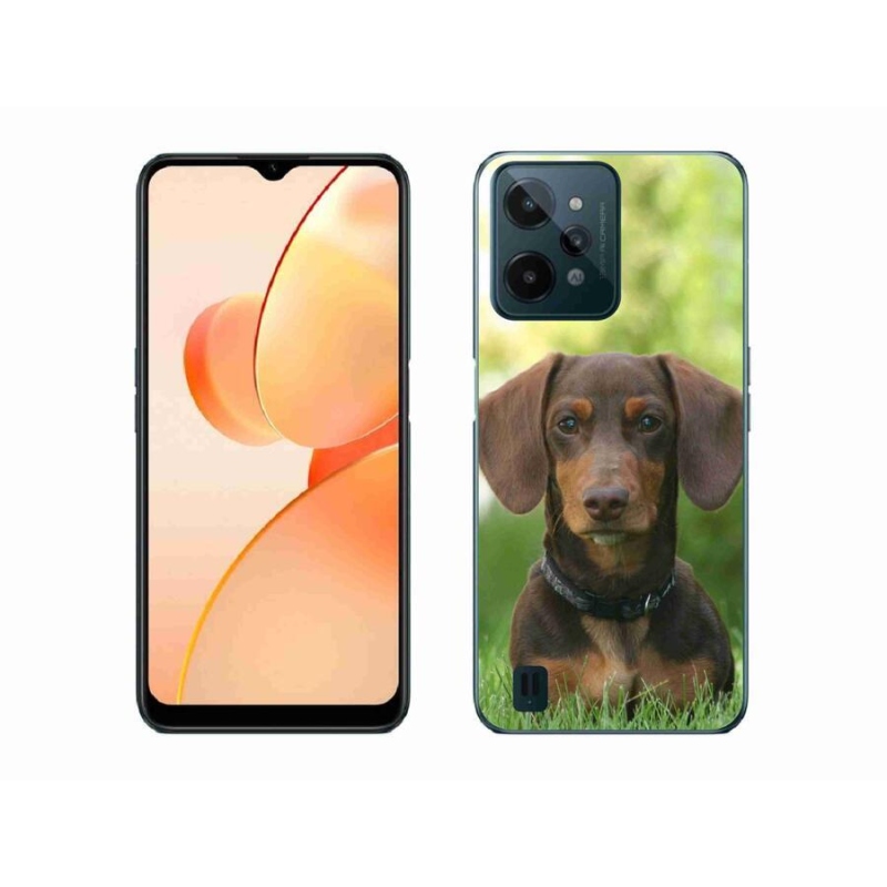 Gél tok mmCase mobiltelefonhoz Realme C31 - barna tacskó