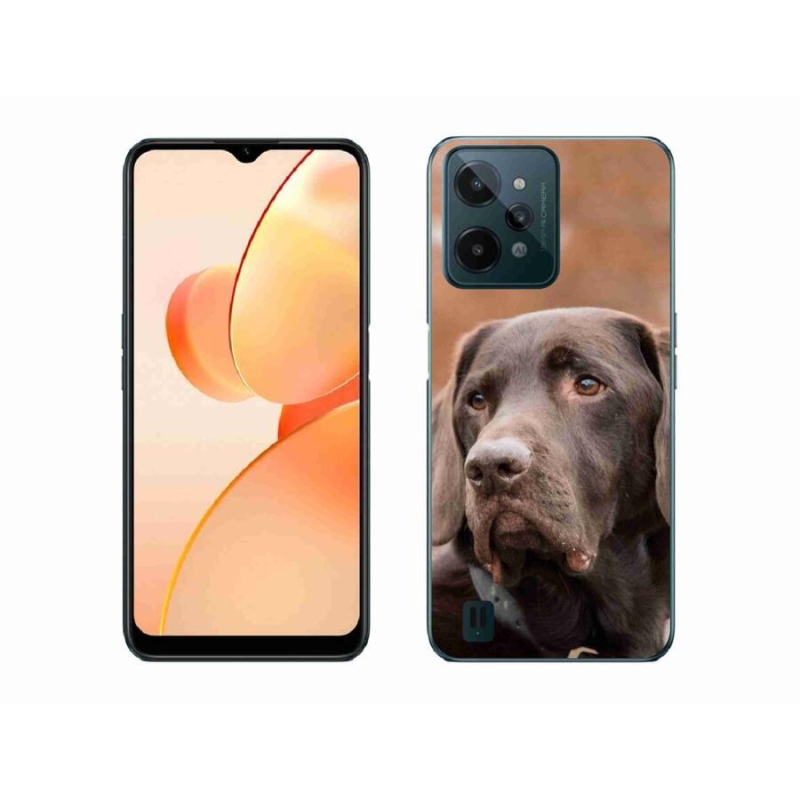 Gél tok mmCase mobiltelefonhoz Realme C31 - barna labrador