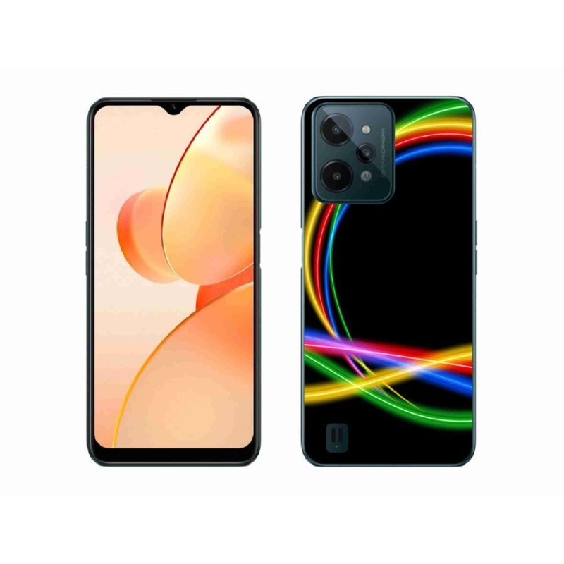 Gél tok mmCase mobiltelefonhoz Realme C31 - neon körök