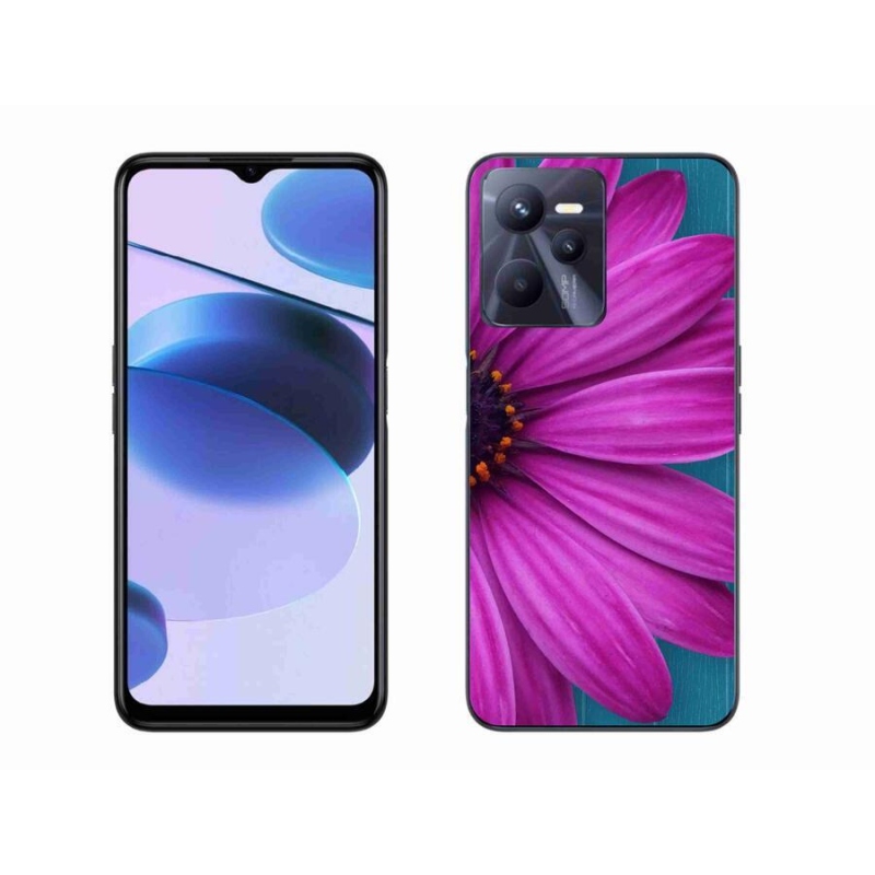 Gél tok mmCase mobiltelefonhoz Realme C35 - lila margaréta