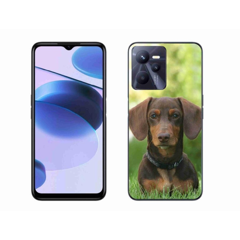 Gél tok mmCase mobiltelefonhoz Realme C35 - barna tacskó