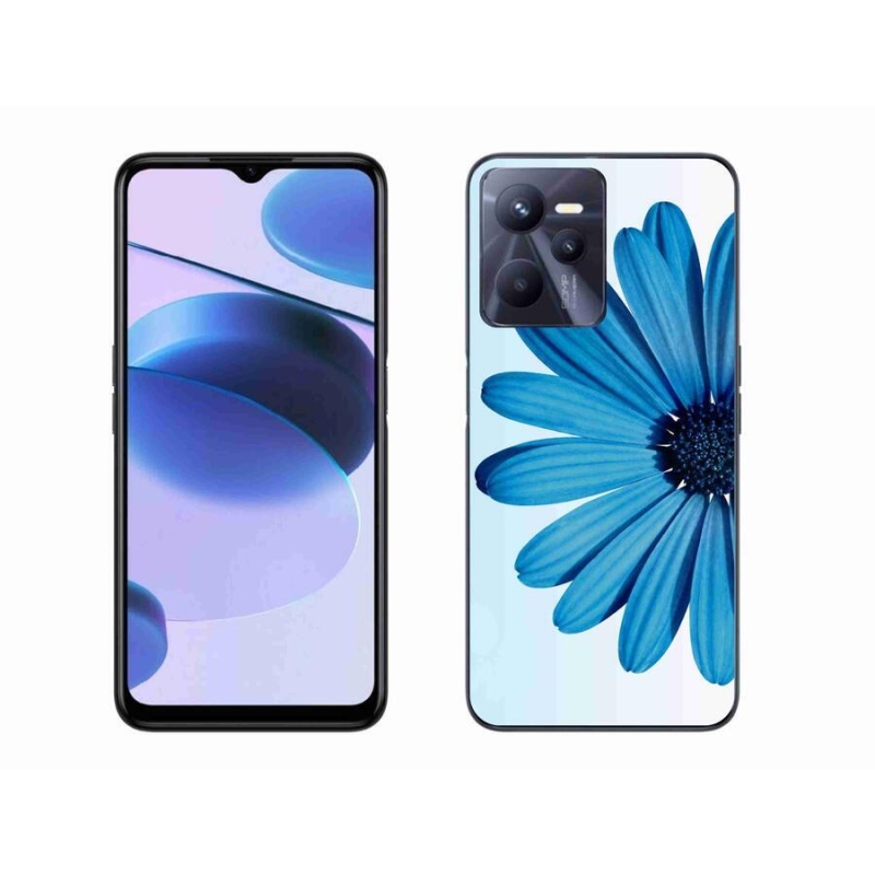 Gél tok mmCase mobiltelefonhoz Realme C35 - kék margaréta