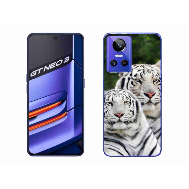 Gél tok mmCase mobilhoz Realme GT Neo 3 - fehér tigrisek