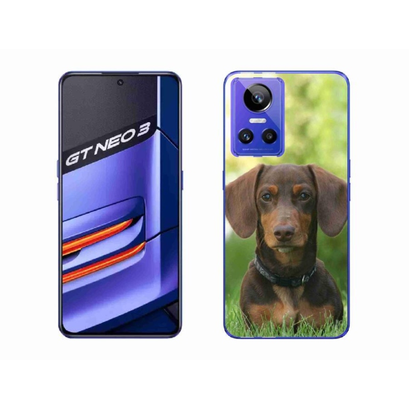 Gél tok mmCase mobiltelefonhoz Realme GT Neo 3 - barna tacskó