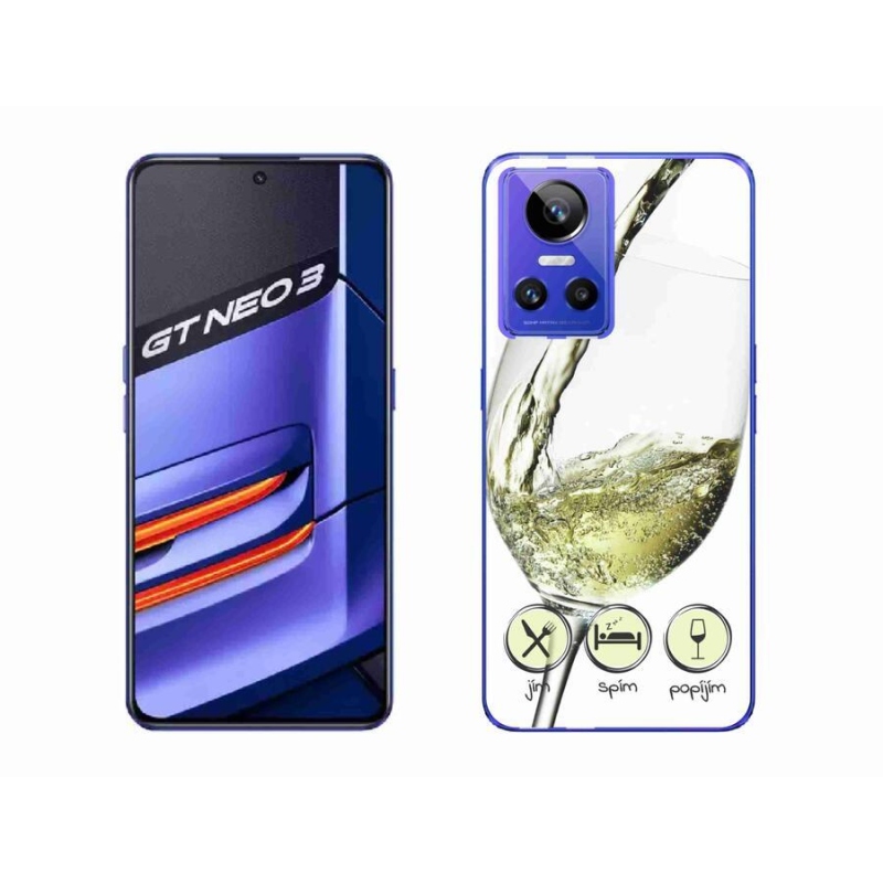 Gél tok mmCase mobiltelefonhoz Realme GT Neo 3 - borospohár fehér