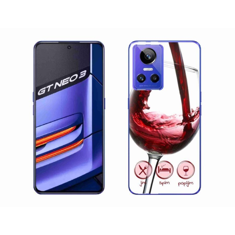 Gél tok mmCase mobiltelefonhoz Realme GT Neo 3 - borospohár piros