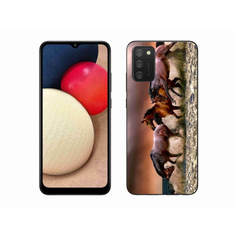 Gél tok mmCase a Samsung Galaxy A02s készülékhez (164.2x75.9x9.1mm) - lovak 1