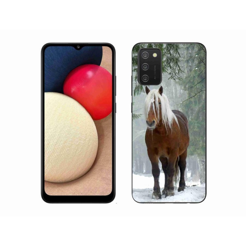 Gél tok mmCase mobiltelefonhoz Samsung Galaxy A02s (164.2x75.9x9.1mm) - Ló az erdőben