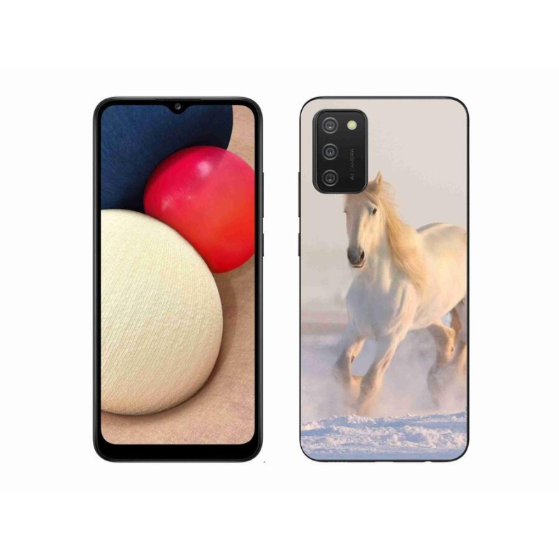 Gél tok mmCase mobiltelefonhoz Samsung Galaxy A02s (164,2x75,9x9,1mm) - ló a hóban