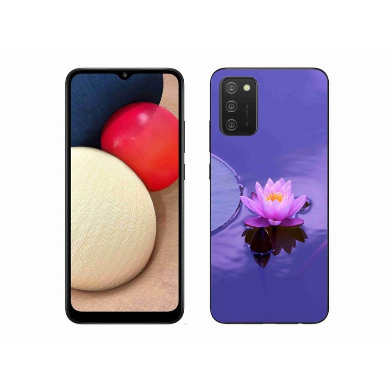 Gél tok mmCase a mobil Samsung Galaxy A02s (164.2x75.9x9.1mm) - virág a felületen