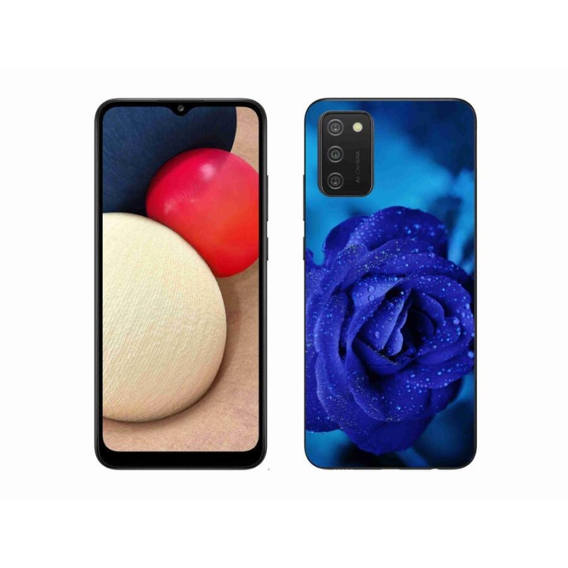 Gél tok mmCase Samsung Galaxy A02s (164.2x75.9x9.1mm) - kék rózsa