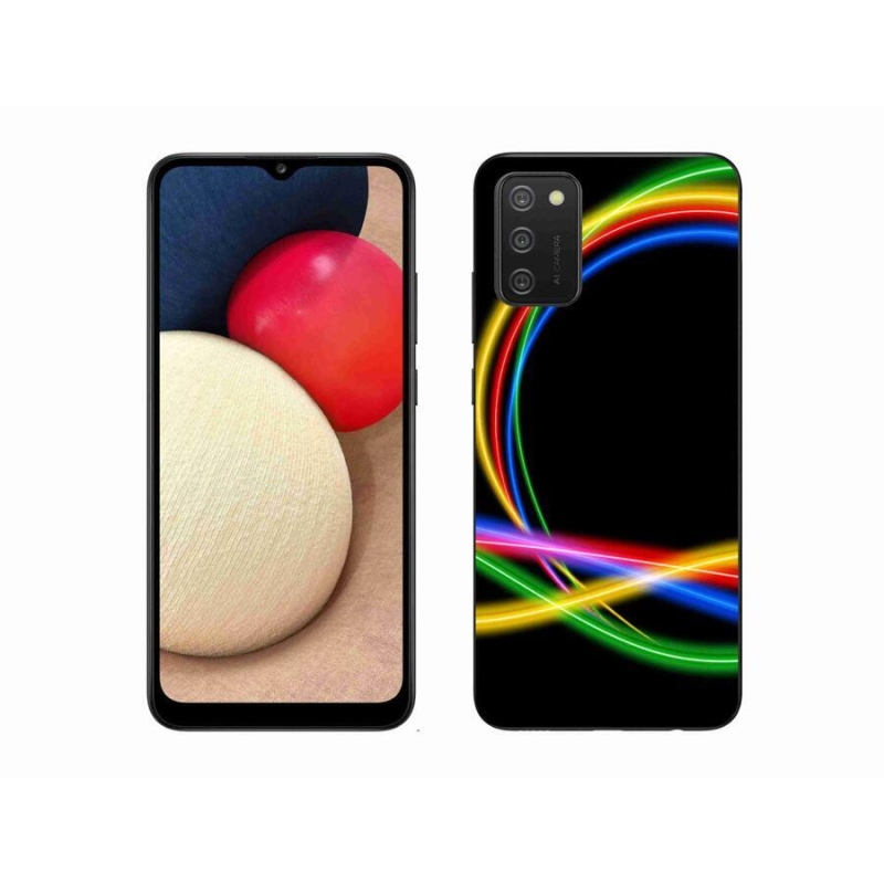 Gél tok mmCase mobiltelefonhoz Samsung Galaxy A02s (164.2x75.9x9.1mm) - neon karikák