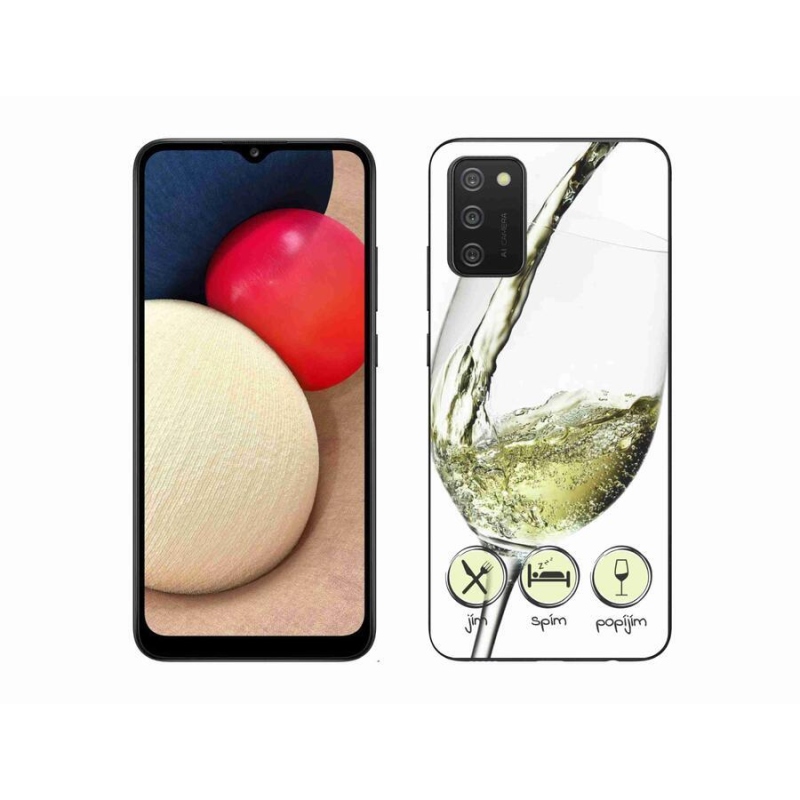 Gél tok mmCase mobiltelefonhoz Samsung Galaxy A02s (164.2x75.9x9.1mm) - borospohár fehér