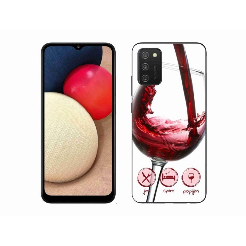 Gél tok mmCase mobiltelefonhoz Samsung Galaxy A02s (164.2x75.9x9.1mm) - borospohár vörös