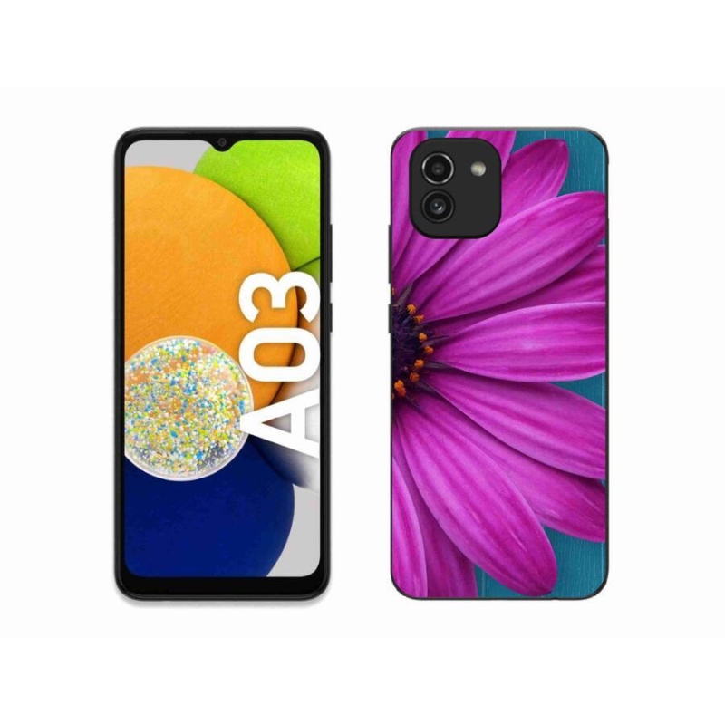 Gél tok mmCase mobiltelefonhoz Samsung Galaxy A03 - lila százszorszép