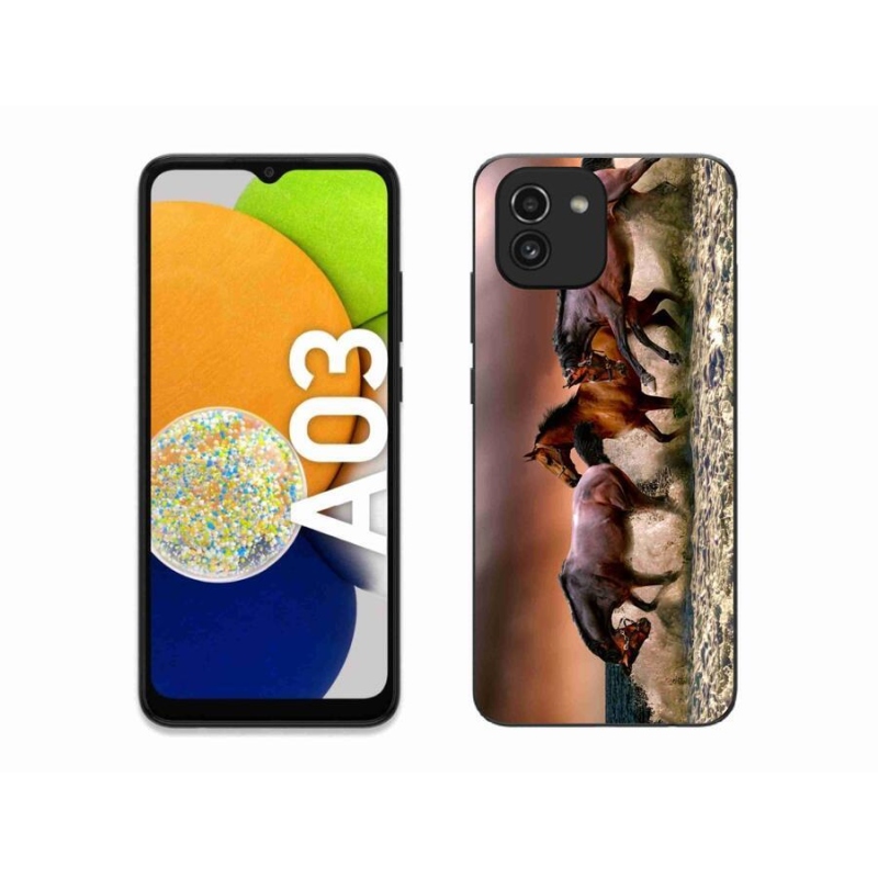 Gél tok mmCase mobiltelefonhoz Samsung Galaxy A03 - lovak 1
