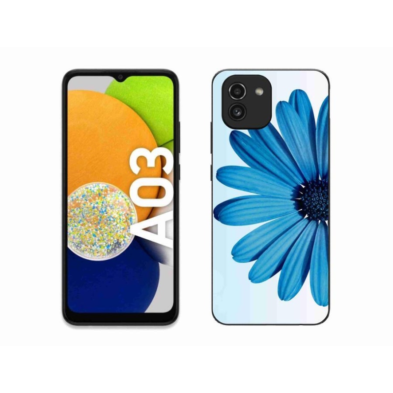Gél tok mmCase mobiltelefonhoz Samsung Galaxy A03 - kék margaréta