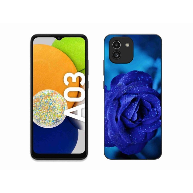 Gél tok mmCase Samsung Galaxy A03 - kék rózsa